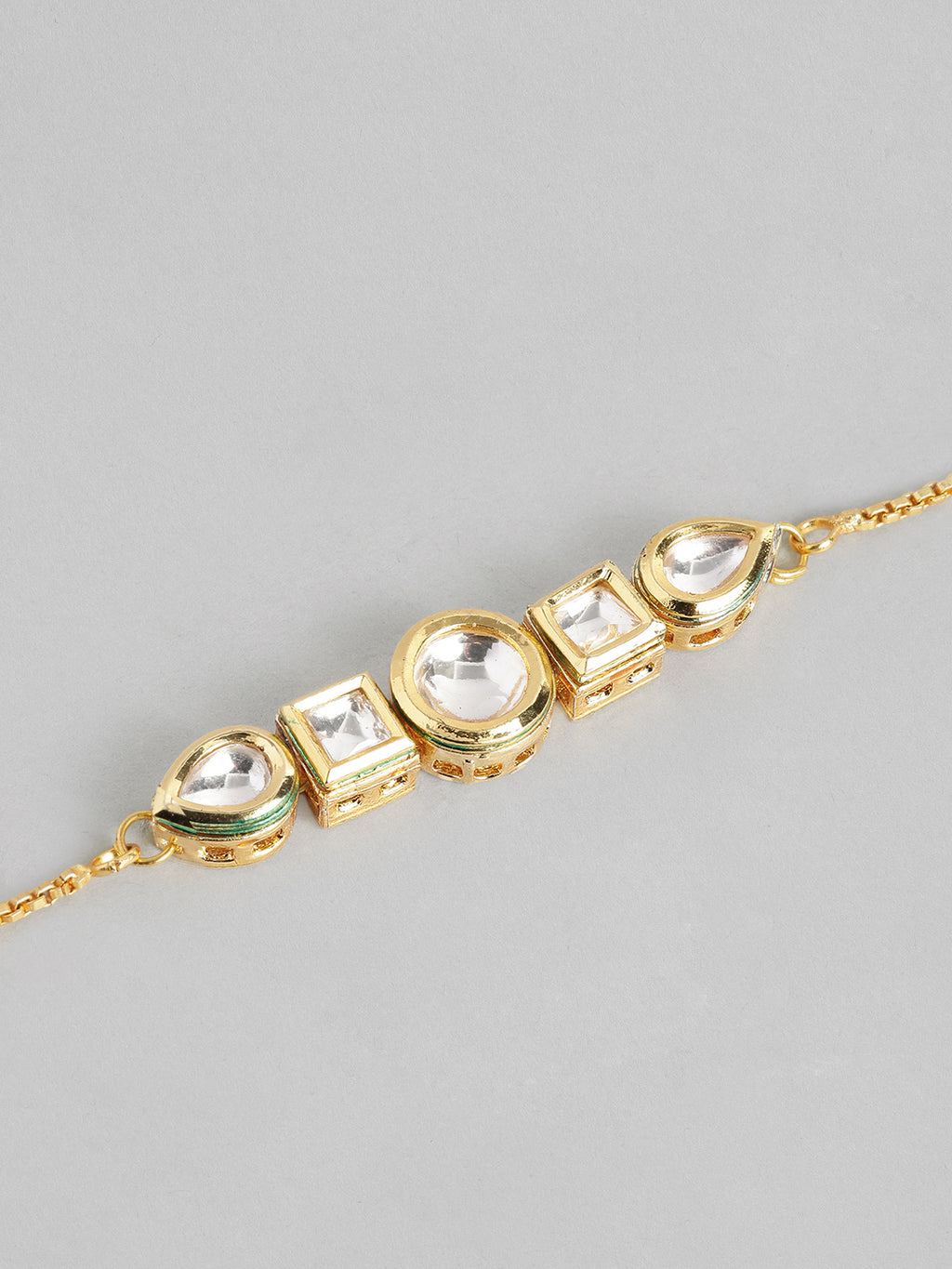 Multi Colour Brass Kundan Rakhi set of 2