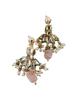 Pink Stone Pearl Kundan Gold-Plated Choker Necklace Set