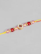 Multi Colour Brass Kundan Rakhi set of 2