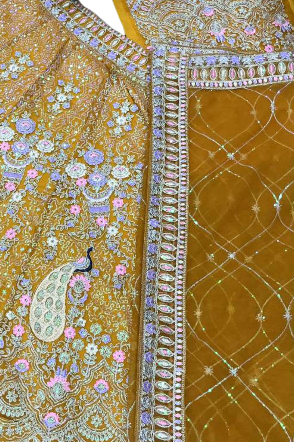 Yellow Sequins Work Butterfly Net Lehenga Set for Wedding, Haldi & Festive Wear | EETH