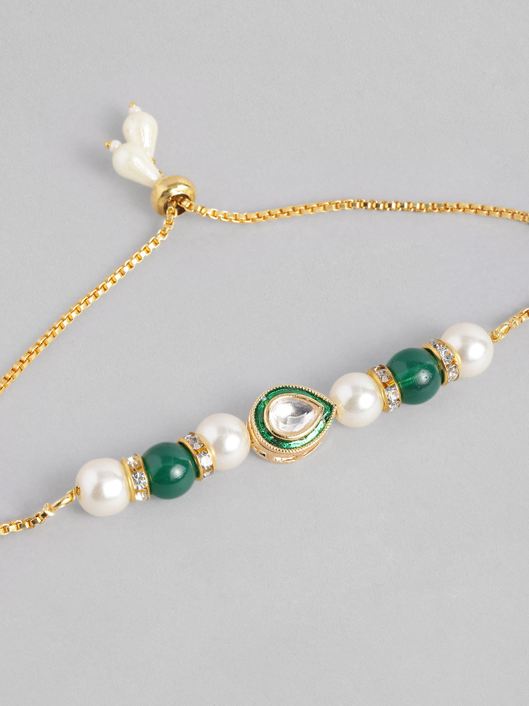 Multi Colour Brass Kundan Rakhi set of 2