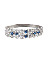 Blue Sapphire CZ Silver Bangle Bracelet Cocktail Jewellery