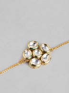Multi Colour Brass Kundan Rakhi set of 2