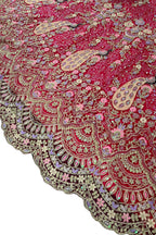 Red Coding Sequins Work Butterfly Net Lehenga Set