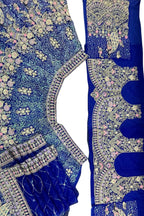 Royal blue butterfly net lehenga with coding sequins embroidery for wedding and party wear