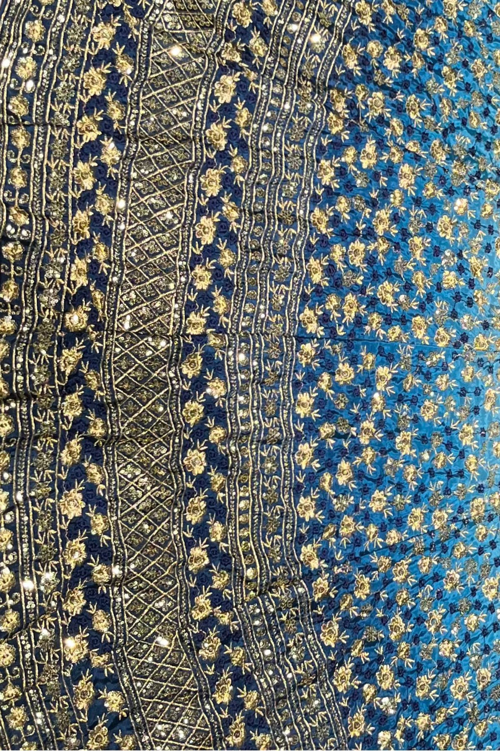 Semi-Stitched Embroidered Sequins Silk Blend Lehenga