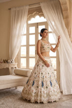 Semi-Stitched Fox Georgette Sequins Embroidered Cutwork Lehenga