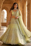 Semi-Stitched Butterfly Net Foil Mirror & Sequins Embroidered Lehenga Set