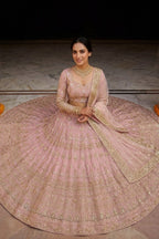 Semi-Stitched Soft Butterfly Net Sequins Embroidered Lehenga Set
