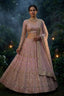 Semi-Stitched Soft Butterfly Net Sequins Embroidered Lehenga Set