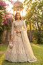 Beige sequins lehenga for wedding with butterfly net fabric