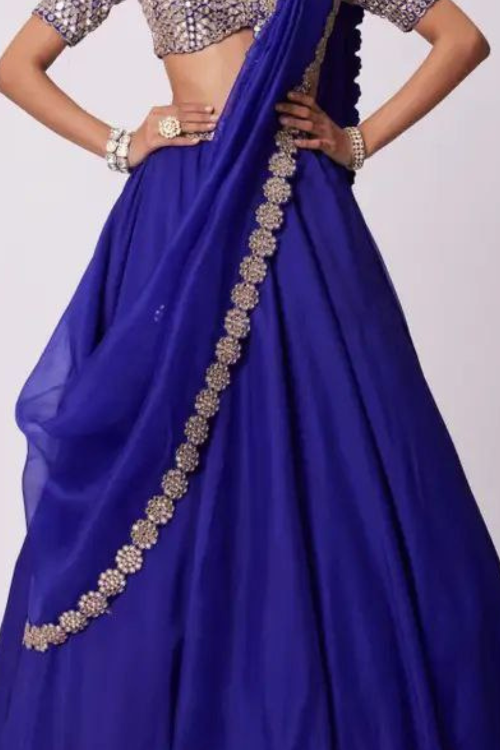 Elegant fox georgette 4 meter flared lehenga with sequins cut work, can-can layers and dupatta for wedding and party wear