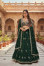 Elegant fox georgette 4 meter flared lehenga with sequins embroidery, can-can layers and dupatta for wedding and festive wear