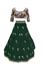 Elegant fox georgette 4 meter flared lehenga with sequins embroidery, can-can layers and dupatta for wedding and festive wear