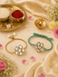 Multi Colour Brass Kundan Rakhi set of 2
