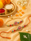 Multi Colour Brass Kundan Rakhi set of 2