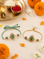 Multi Colour Brass Kundan Rakhi set of 2