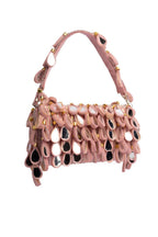 Emerald green handcrafted statement bag with mirror cutdana and sequin embellishments for wedding and festive wear
