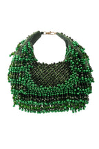 Emerald green pearl and bead embellished ethnic handle bag for wedding and festive wear