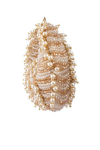 Champagne gold pearl and crystal embellished ethnic clutch handle bag for wedding and bridal wear