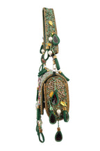 Black handcrafted potli bag with sequin cutdana beadwork stones and drawstring closure for festive and wedding wear