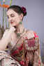 Rani pink hand-embellished clutch bag with diamond bead work suede lining detachable chain wedding and festive party wear