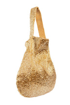 Gold cut dana handcrafted potli bag with bead embroidery drawstring closure tassels festive wedding ethnic accessory