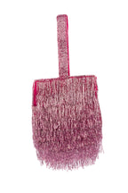 Eeth Pink Cut Dana Fringe Clutch Bag