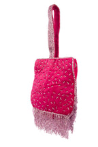 Eeth Pink Cut Dana Fringe Clutch Bag