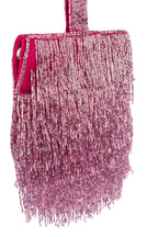 Eeth Pink Cut Dana Fringe Clutch Bag