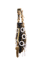Black Gota Work Beaded Potli with Crystal & Stone Embellishment