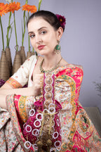 Rani Pink Gota Work Beaded Potli with Crystal & Stone Embellishment