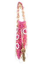 Rani Pink Gota Work Beaded Potli with Crystal & Stone Embellishment
