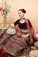 Beige handcrafted potli bag with beads sequins zari embroidery and pearl detailing with chain strap for wedding and festive wear