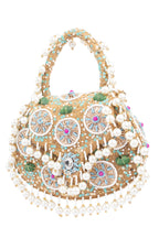 Eeth Gold Sequin Beads & Pearl Accents Clutch Bag