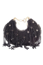 Black pearl and diamond embellished designer clutch for wedding and party wear