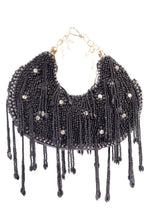 Black pearl and diamond embellished designer clutch for wedding and party wear