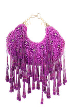 Purple pearl and diamond embellished designer clutch for wedding and party wear