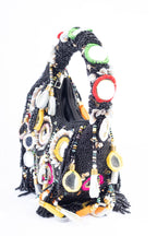 Eeth Black Mirror Clutch Bag with Beads and Pearl Work