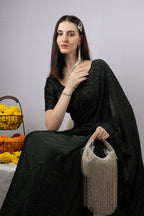 Eeth Handcrafted silver Cut Dana Long Tassel Clutch Bag