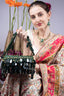 Emerald mirror work cut dana and sequin embellished handcrafted statement bag for wedding and festive wear