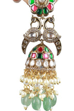 Three-Tier Navratna Jhumka Earrings Grand Bridal Jewellery