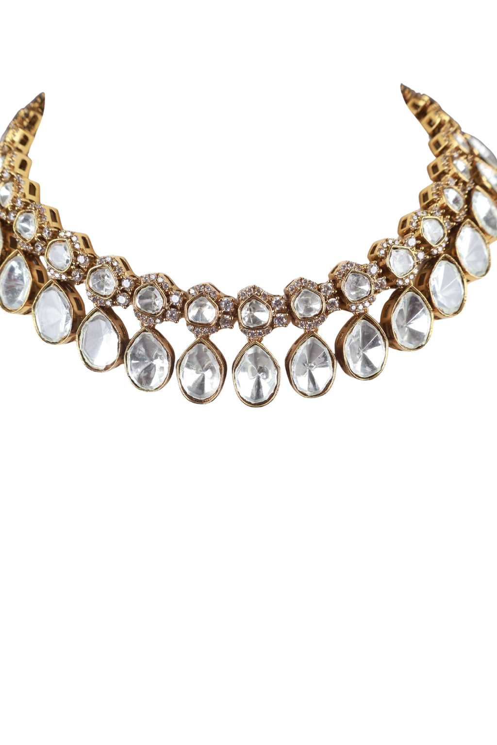 Fine Crafted Kundan Slim Necklace Set Premium Look