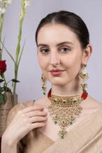 Green Kundan Choker Necklace Set