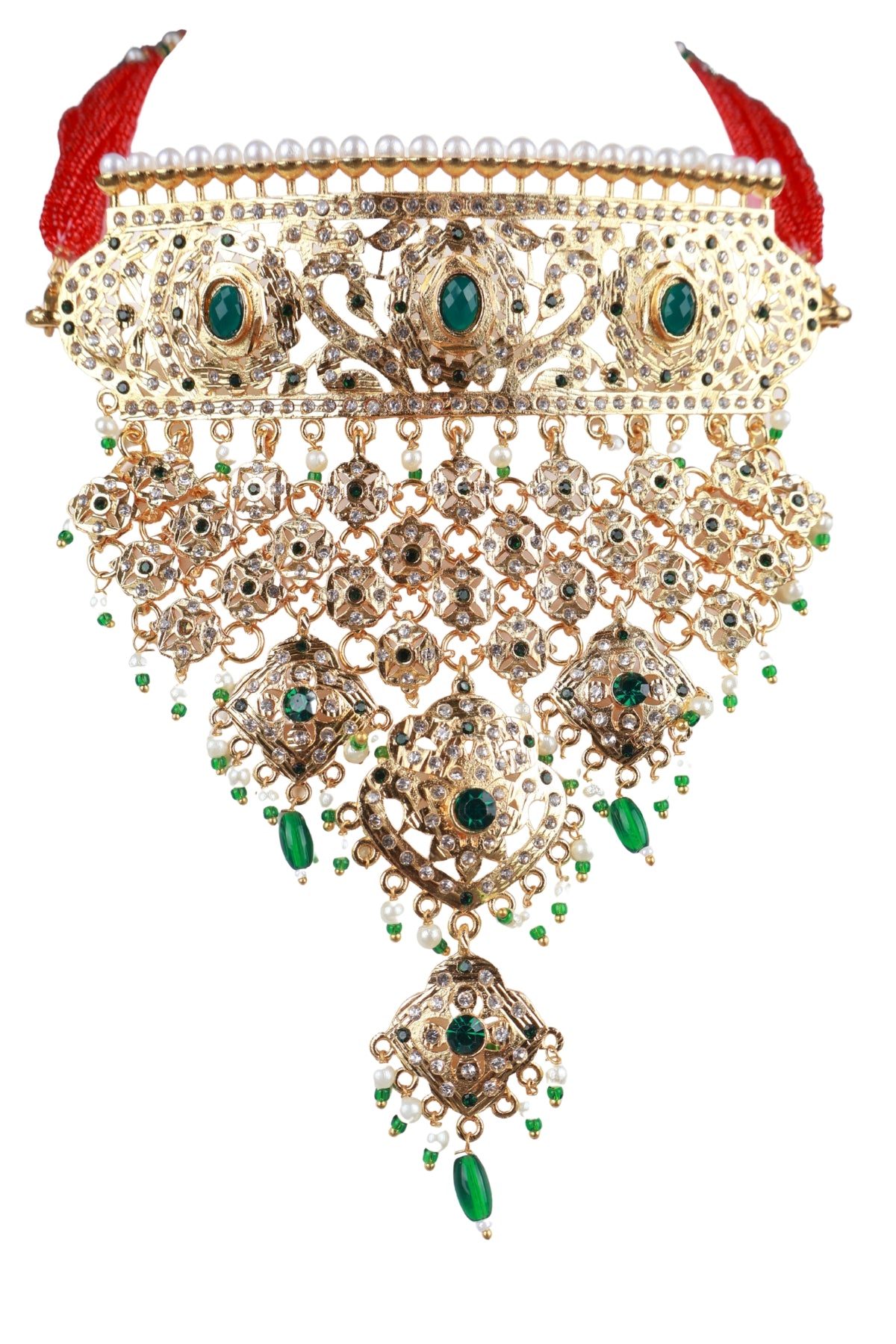 Green Kundan Choker Necklace Set