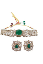 Exquisite Green Stone Kundan Choker Set