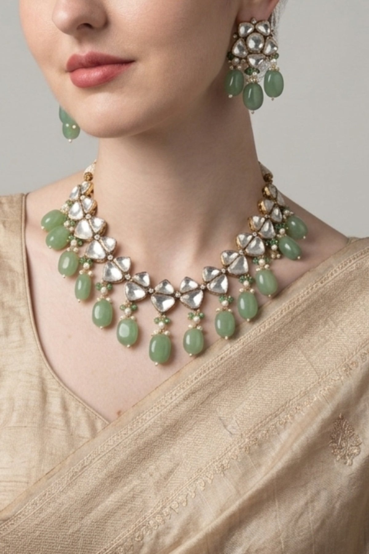 Opera Length Kundan Necklace Se