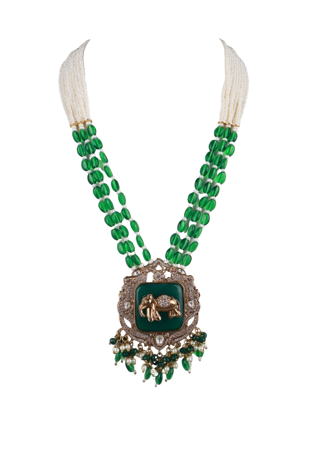Long Layered Kundan Statement Necklace Set