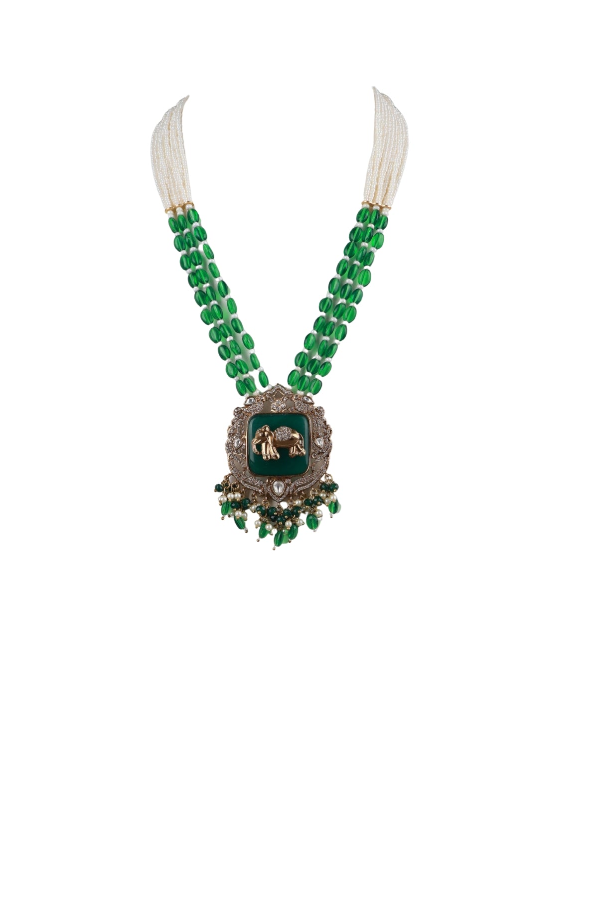 Long Layered Kundan Statement Necklace Set