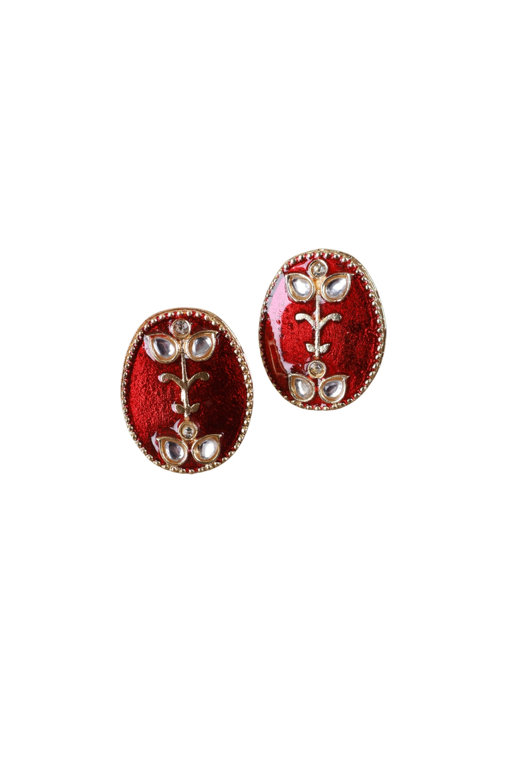 Multi Layer Pearl Necklace with Red Pendant Ethnic Jewellery